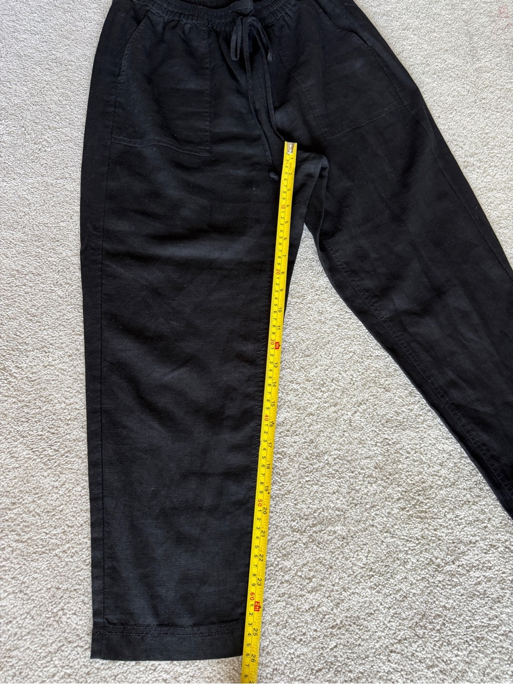 J.Crew Seaside Pant Linen Lyocell Drawstring Straight Leg Black Size M - Picture 8 of 10